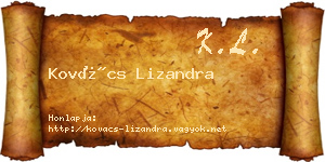 Kovács Lizandra névjegykártya